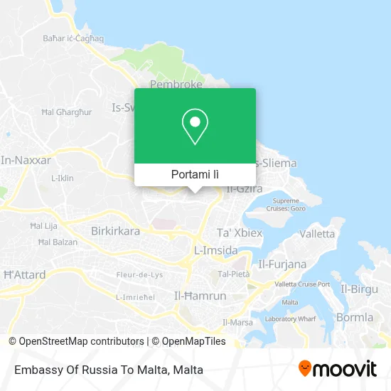 Mappa Embassy Of Russia To Malta