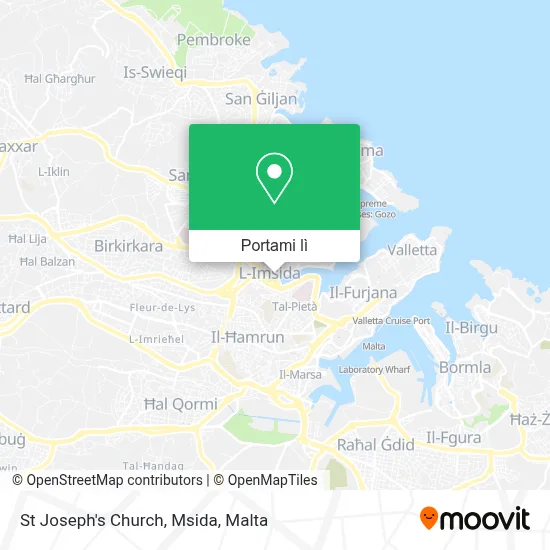 Mappa St Joseph's Church, Msida