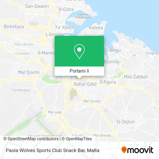 Mappa Paola Wolves Sports Club Snack Bar