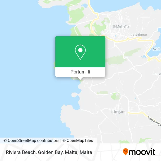 Mappa Riviera Beach, Golden Bay, Malta