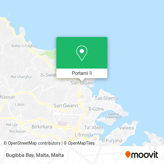 Mappa Bugibba Bay, Malta