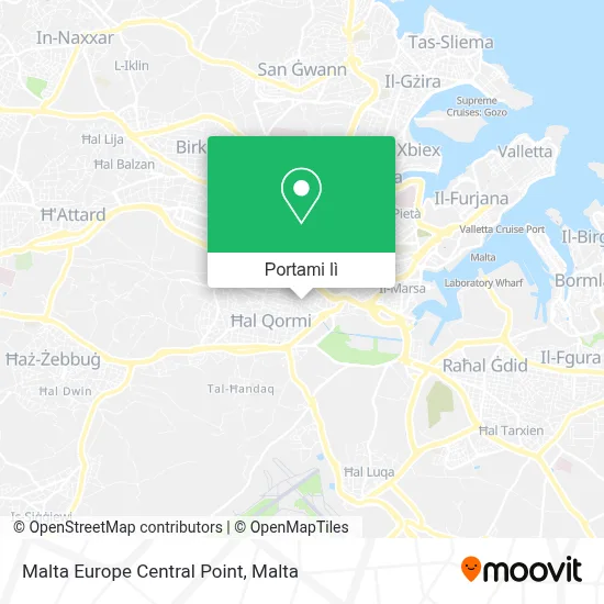 Mappa Malta Europe Central Point