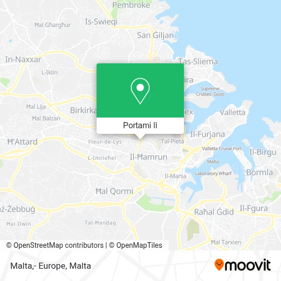 Mappa Malta,- Europe