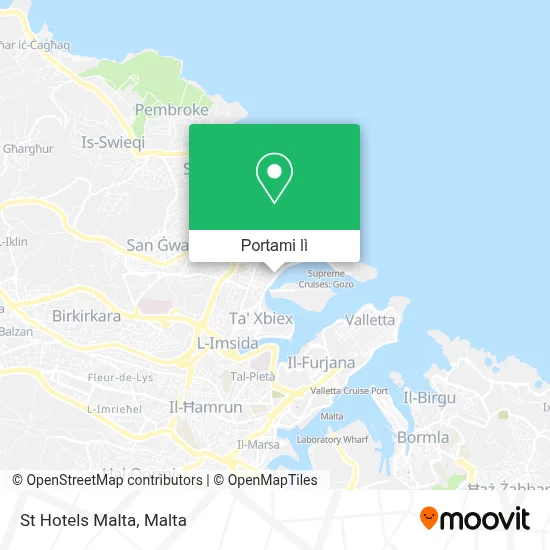 Mappa St Hotels Malta