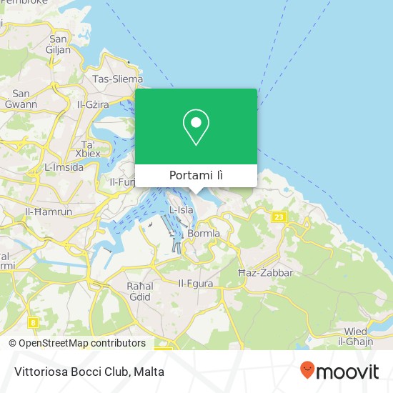 Mappa Vittoriosa Bocci Club