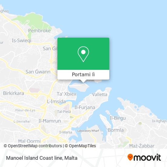 Mappa Manoel Island Coast line