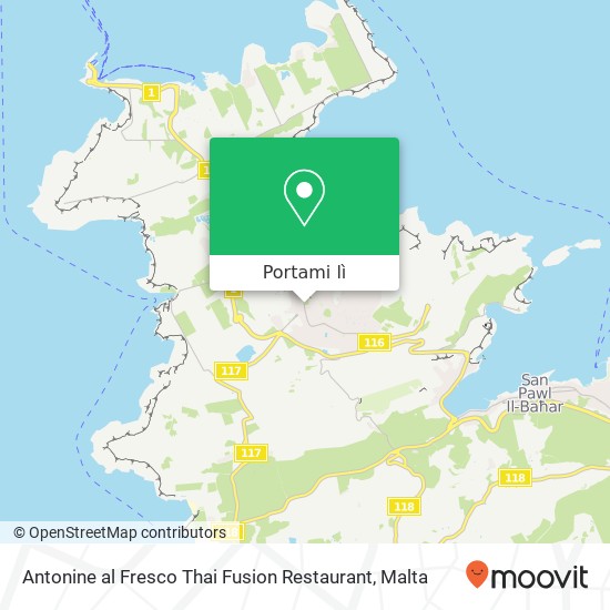 Mappa Antonine al Fresco Thai Fusion Restaurant