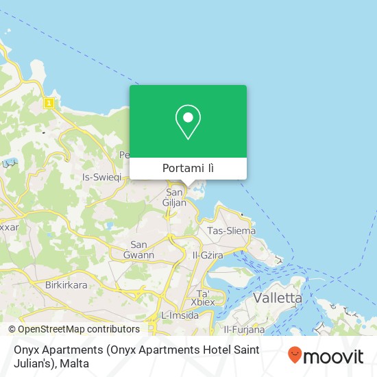 Mappa Onyx Apartments (Onyx Apartments Hotel Saint Julian's)