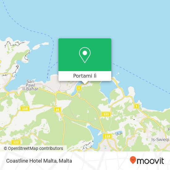 Mappa Coastline Hotel Malta