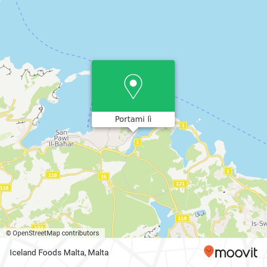 Mappa Iceland Foods Malta