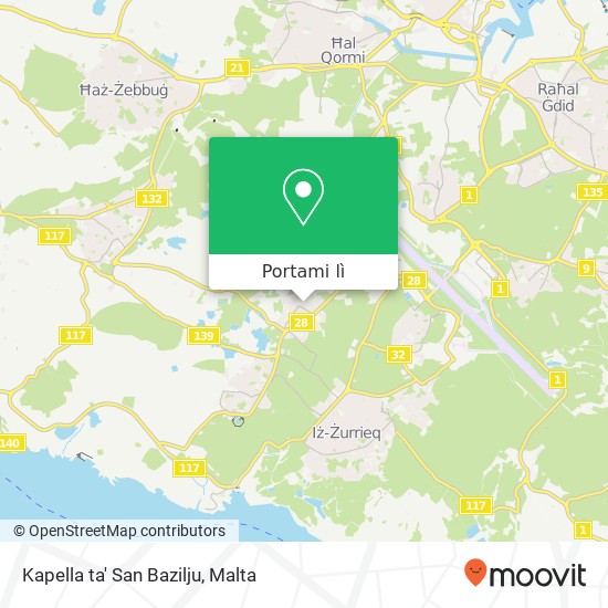 Mappa Kapella ta' San Bazilju