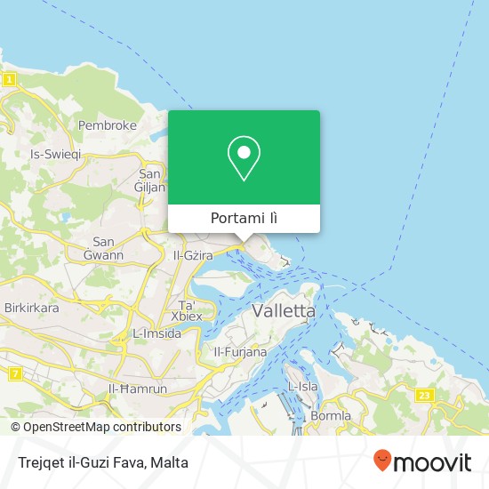 Mappa Trejqet il-Guzi Fava