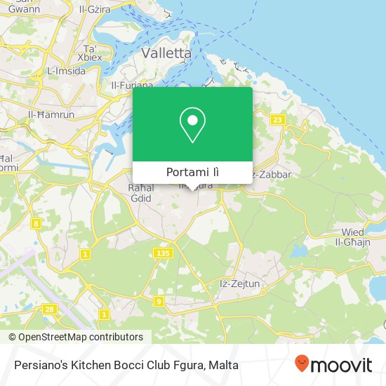 Mappa Persiano's Kitchen Bocci Club Fgura, Triq Pace u Grasso Fgura FGR