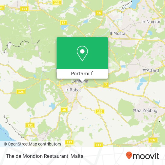 Mappa The de Mondion Restaurant, Triq San Pawl Mdina MDN