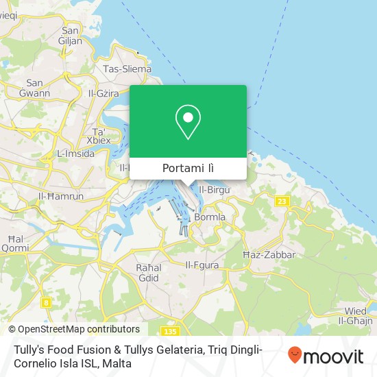 Mappa Tully's Food Fusion & Tullys Gelateria, Triq Dingli-Cornelio Isla ISL