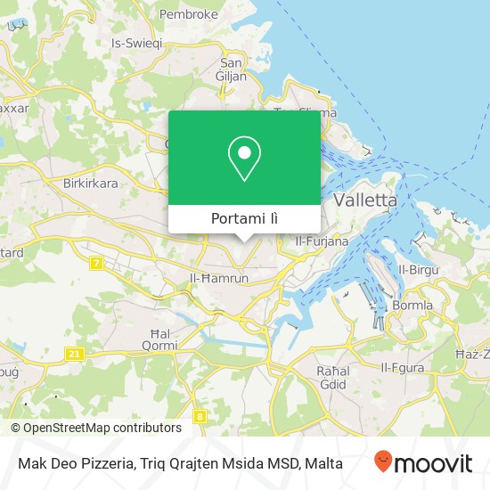 Mappa Mak Deo Pizzeria, Triq Qrajten Msida MSD