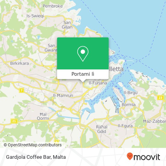 Mappa Gardjola Coffee Bar, Triq ix-Xatt Pietà PTA