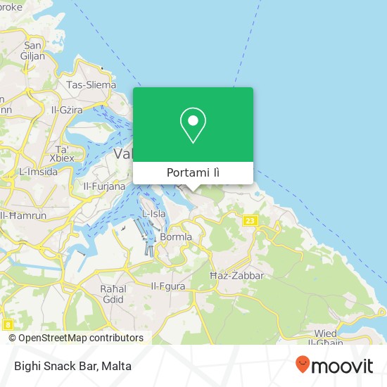 Mappa Bighi Snack Bar, Kalkara KKR