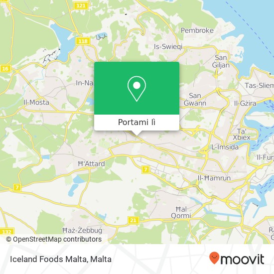 Mappa Iceland Foods Malta, Triq in-Naxxar Birkirkara