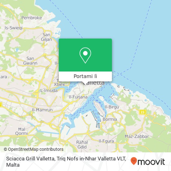 Mappa Sciacca Grill Valletta, Triq Nofs in-Nhar Valletta VLT