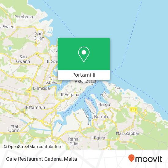 Mappa Cafe Restaurant Cadena, Triq il-Merkanti Valletta VLT