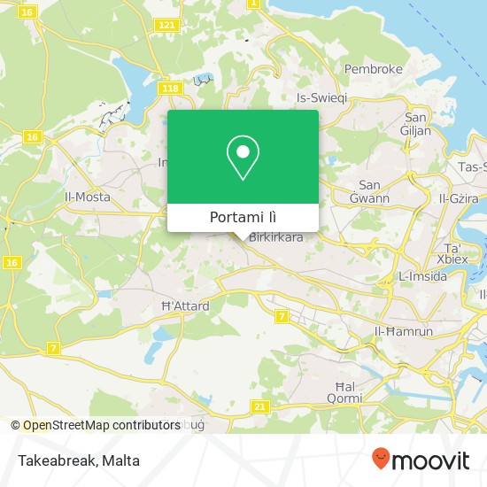 Mappa Takeabreak, Triq in-Naxxar Birkirkara BKR