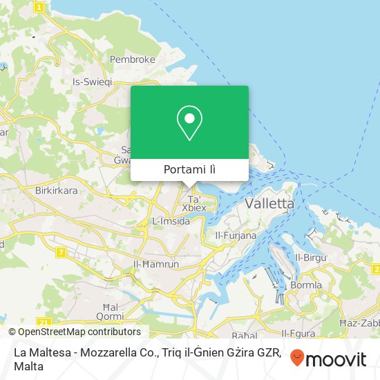 Mappa La Maltesa - Mozzarella Co., Triq il-Ġnien Gżira GZR