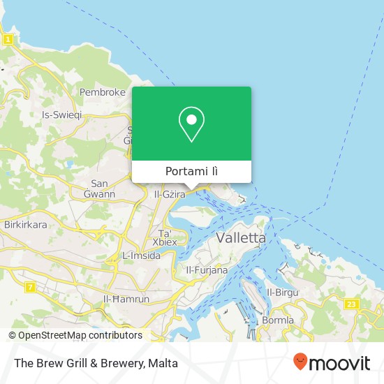 Mappa The Brew Grill & Brewery, Triq ix-Xatt Sliema SLM