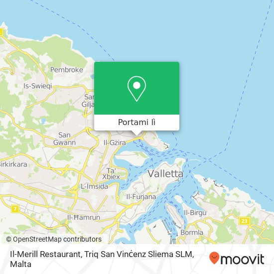 Mappa Il-Merill Restaurant, Triq San Vinċenz Sliema SLM