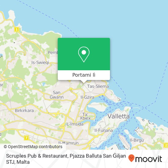 Mappa Scruples Pub & Restaurant, Pjazza Balluta San Ġiljan STJ