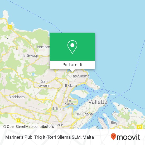 Mappa Mariner's Pub, Triq it-Torri Sliema SLM