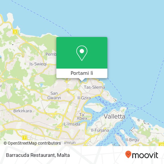 Mappa Barracuda Restaurant, Triq il-Kbira San Ġiljan STJ
