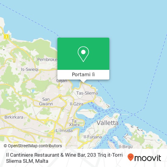 Mappa Il Cantiniere Restaurant & Wine Bar, 203 Triq it-Torri Sliema SLM