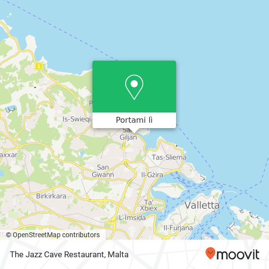 Mappa The Jazz Cave Restaurant, Pjazza Qalb ta' Ġesu San Ġiljan STJ