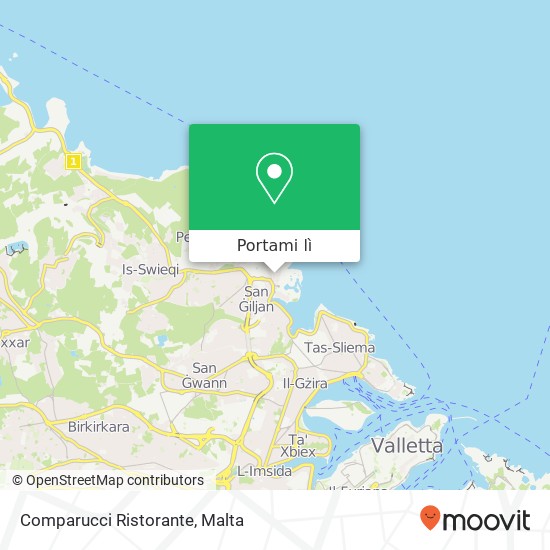 Mappa Comparucci Ristorante, Triq Paċeville San Ġiljan STJ