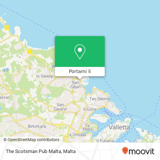 Mappa The Scotsman Pub Malta, Triq San Ġorġ San Ġiljan STJ