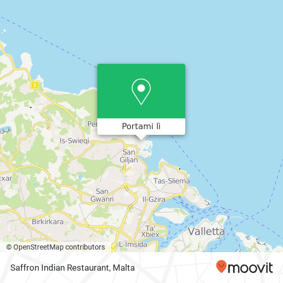 Mappa Saffron Indian Restaurant, Triq il-Wilġa San Ġiljan STJ