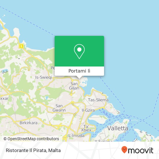Mappa Ristorante Il Pirata, Triq Paċeville San Ġiljan STJ