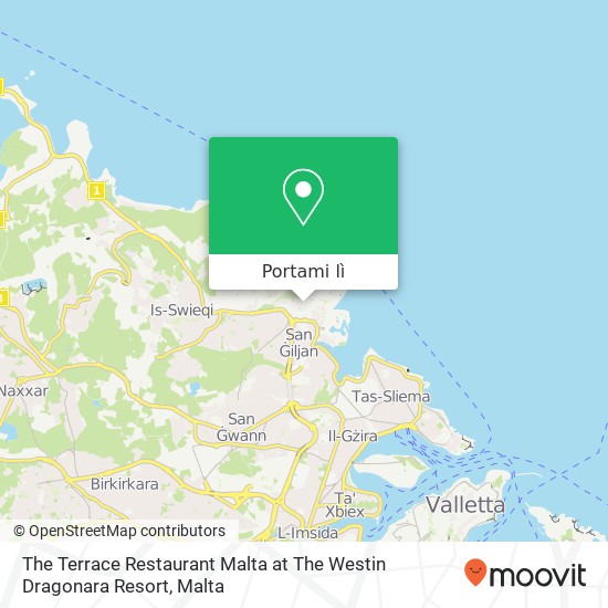 Mappa The Terrace Restaurant Malta at The Westin Dragonara Resort, San Ġiljan STJ