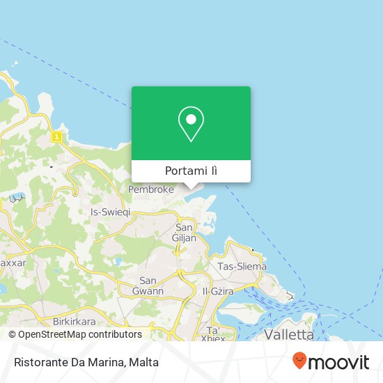 Mappa Ristorante Da Marina, Ix-Xatt ta' San Ġorġ San Ġiljan STJ