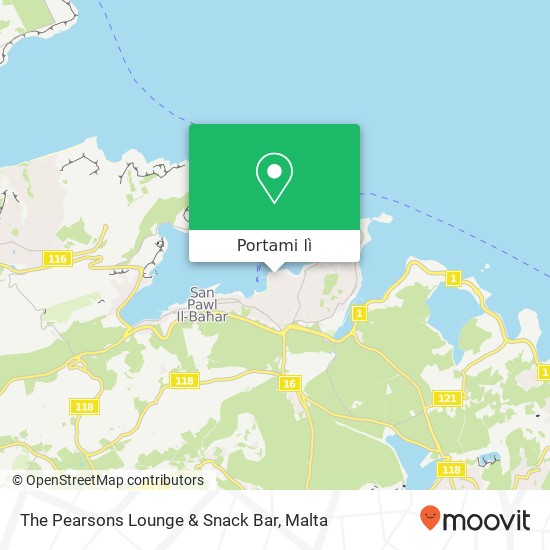 Mappa The Pearsons Lounge & Snack Bar, Islet-Promenade San Pawl il-Baħar SPB