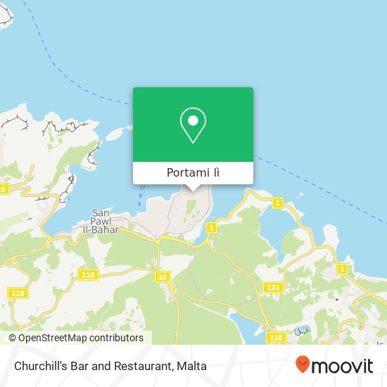 Mappa Churchill's Bar and Restaurant, Triq il-Fliegu San Pawl il-Baħar SPB