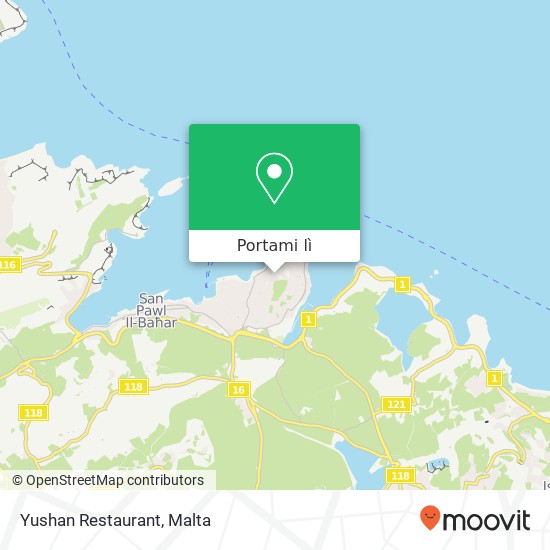 Mappa Yushan Restaurant, Triq it-Turisti San Pawl il-Baħar SPB