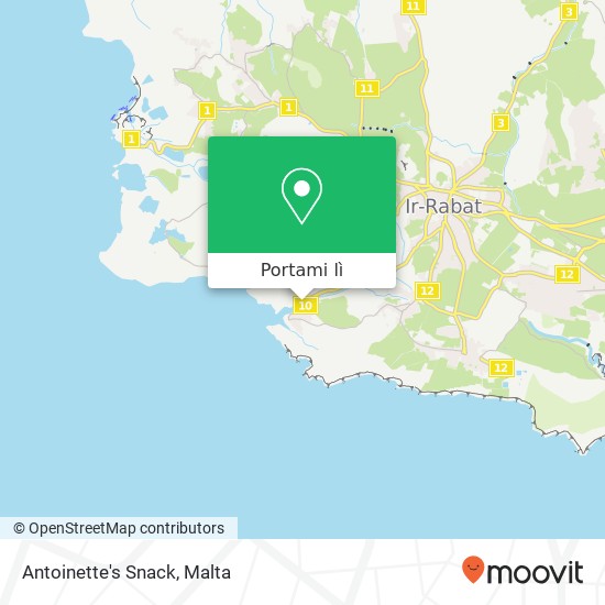 Mappa Antoinette's Snack, Triq ir-Rabat Xlendi Munxar XLN