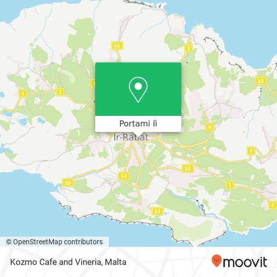 Mappa Kozmo Cafe and Vineria, Triq Giorgio Borg Olivier Rabat VCT