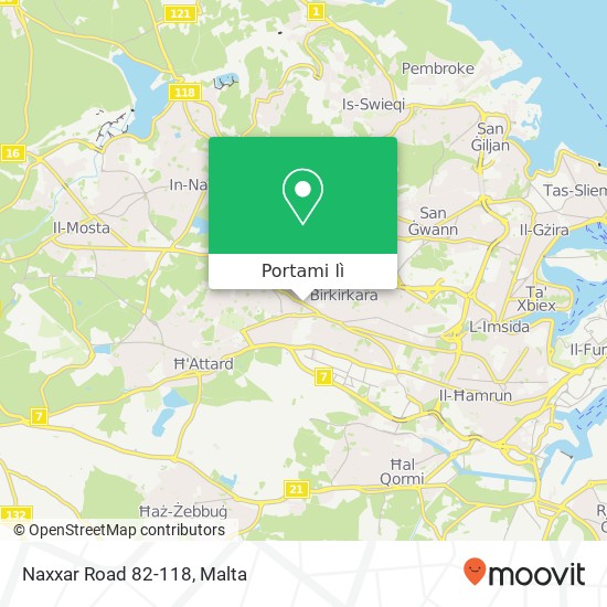 Mappa Naxxar Road 82-118