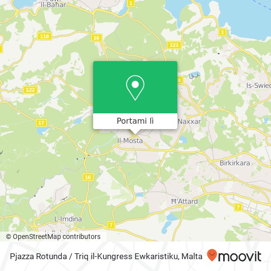 Mappa Pjazza Rotunda / Triq il-Kungress Ewkaristiku