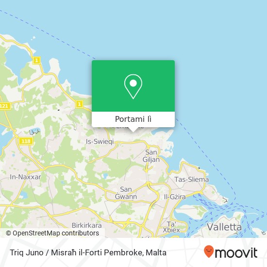 Mappa Triq Juno / Misraħ il-Forti Pembroke