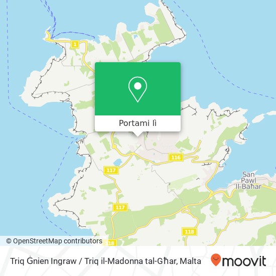 Mappa Triq Ġnien Ingraw / Triq il-Madonna tal-Għar