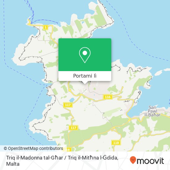 Mappa Triq il-Madonna tal-Għar / Triq il-Mitħna l-Ġdida